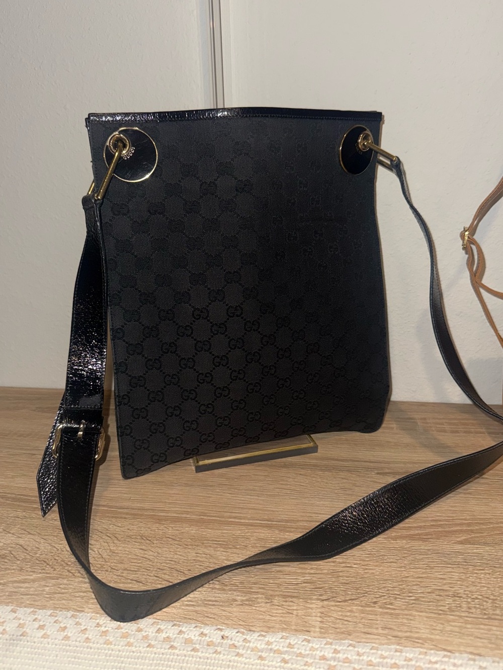 Black GG Monogram Crossbody Bag – Designer Style